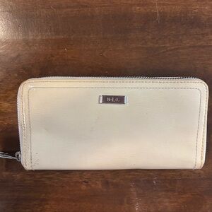 Ralph Lauren white leather clutch wallet